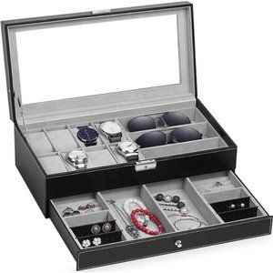 Watch Box Watch Case Jewelry Organizer Holder Jewelry Display Box Case Drawer